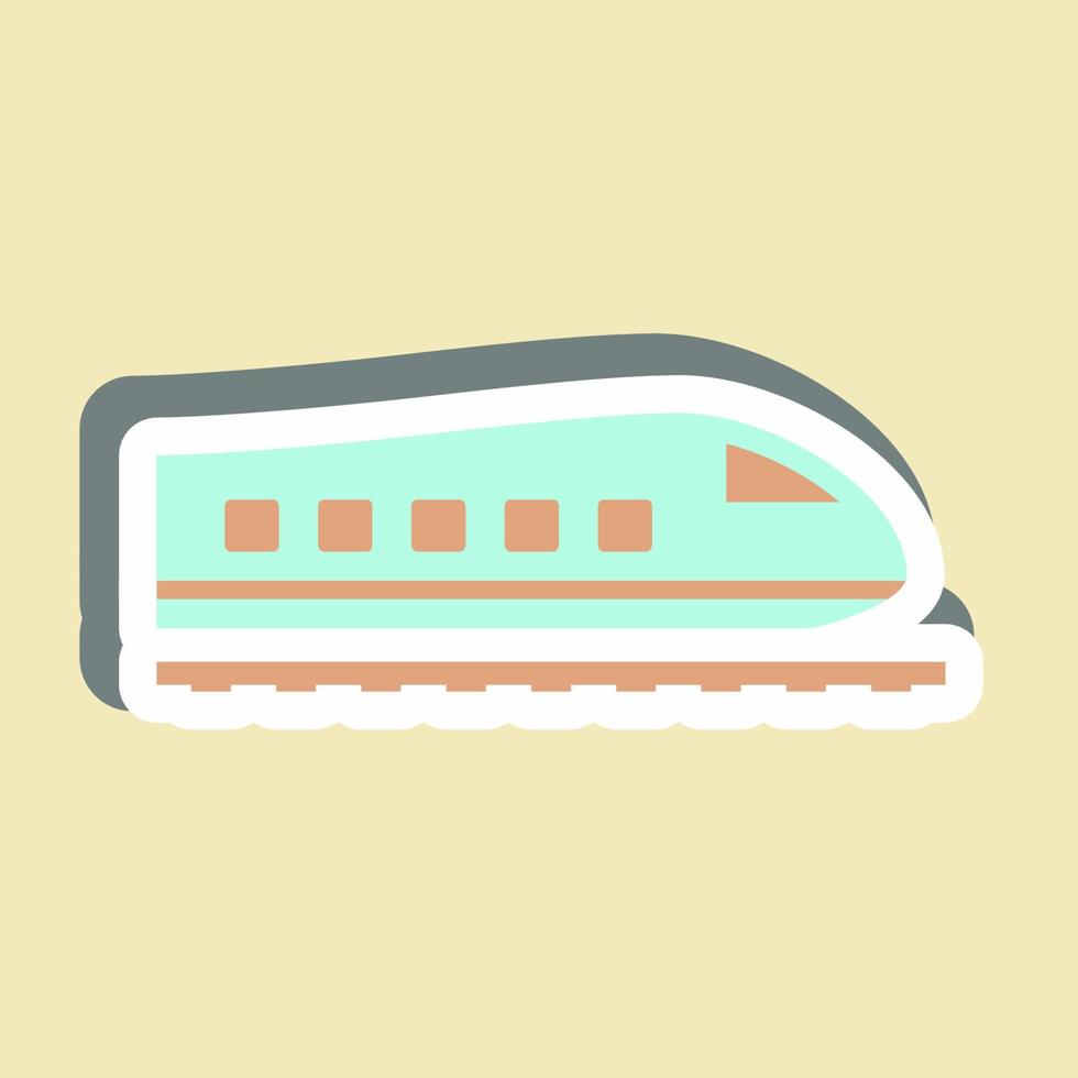 trenes adhesivos - ilustración simple, trazo editable vector