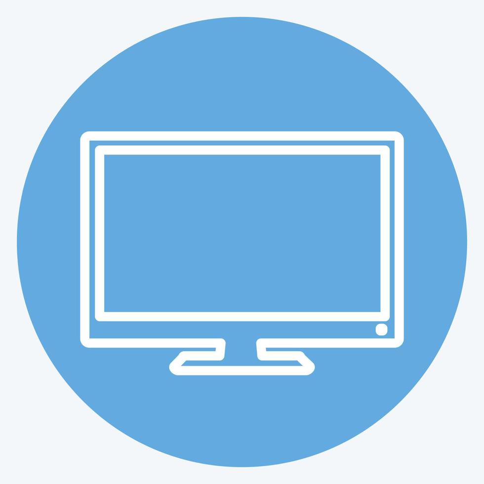 Icon LCD Screen - Blue Eyes Style - Simple illustration,Editable stroke vector