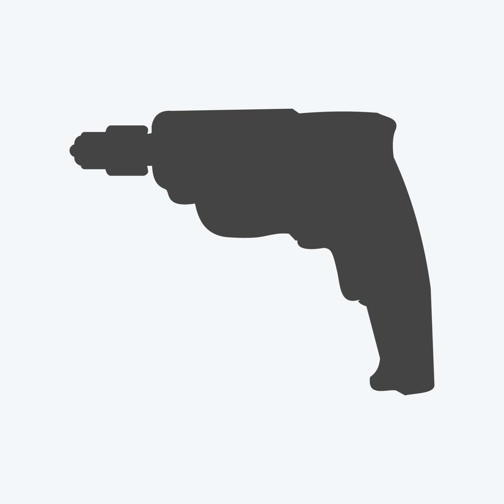 Icon Drill Machine - Glyph Style - Simple illustration,Editable stroke vector