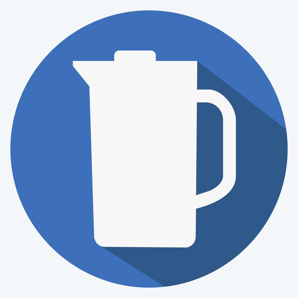 Icon Juicer - Long Shadow Style - Simple illustration,Editable stroke vector