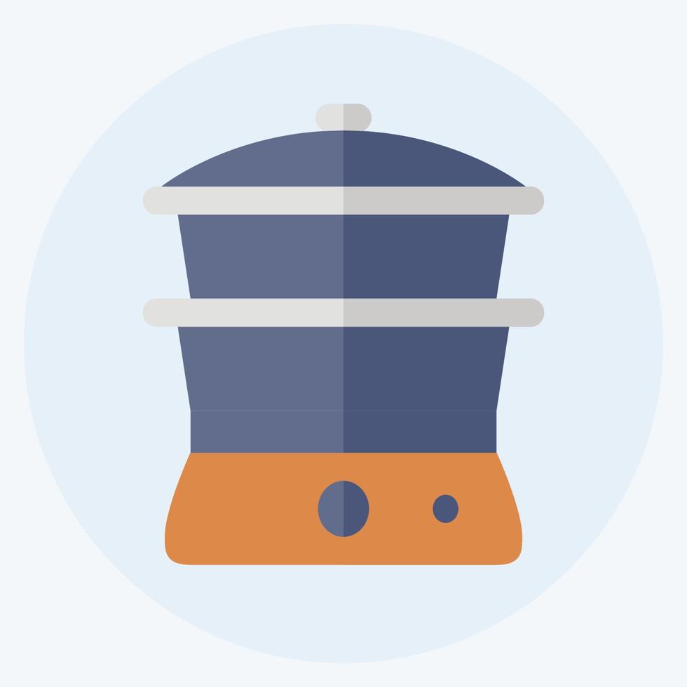 Icon Steamer - Flat Style - Simple illustration,Editable stroke vector