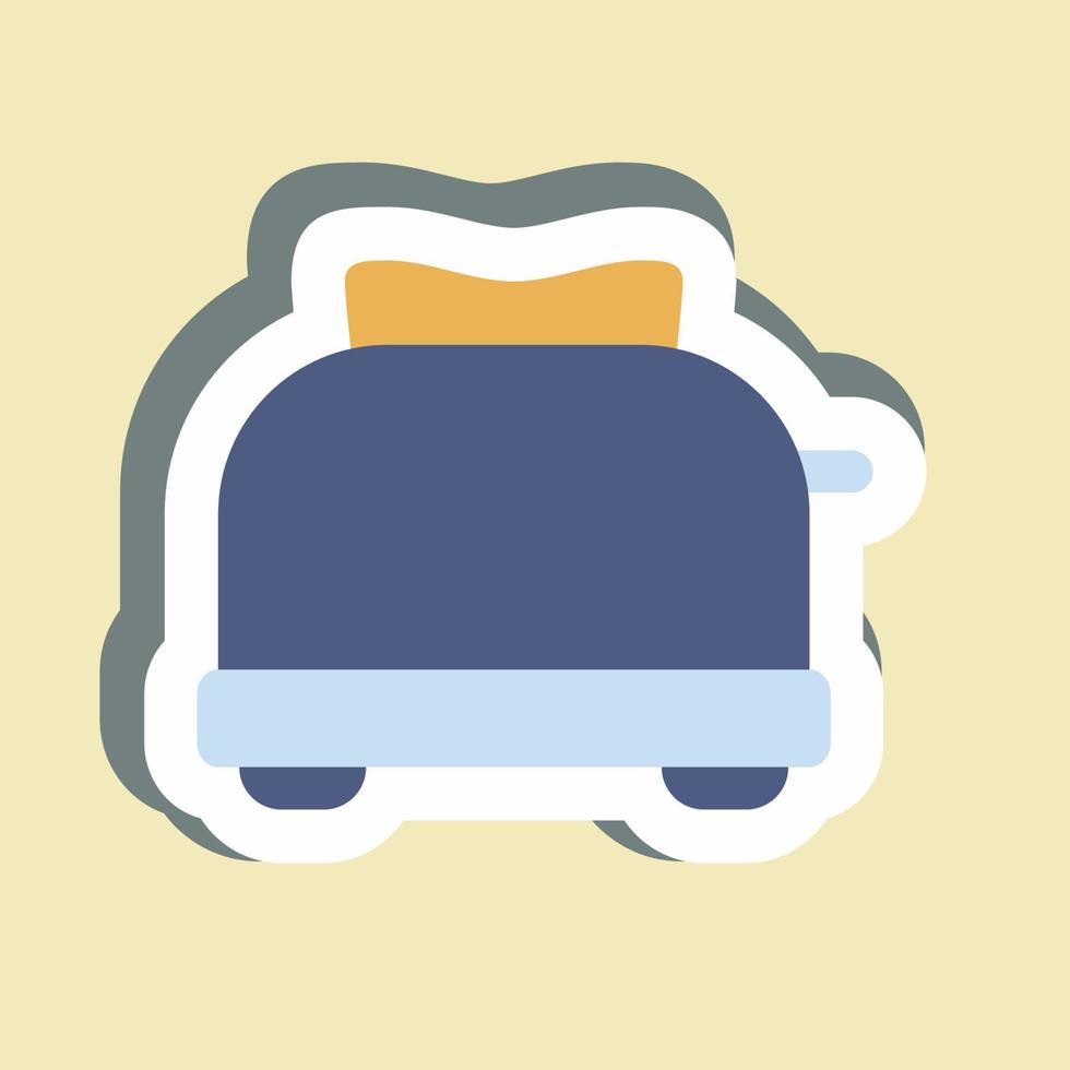 Sticker Toaster - Simple illustration,Editable stroke vector