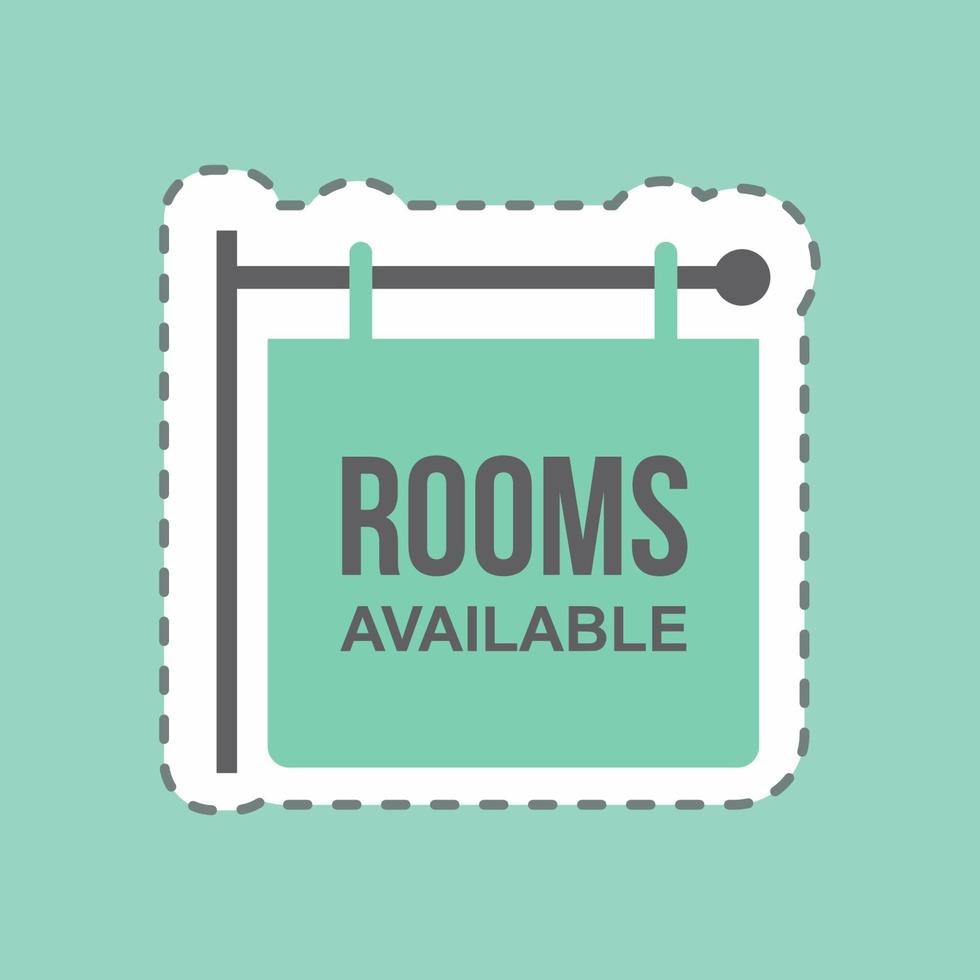 Sticker Rooms - Line Cut - Simple illustration,Editable stroke vector