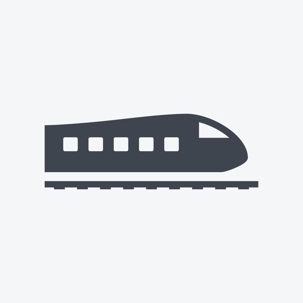 trenes de iconos - estilo glifo - ilustración simple, trazo editable vector