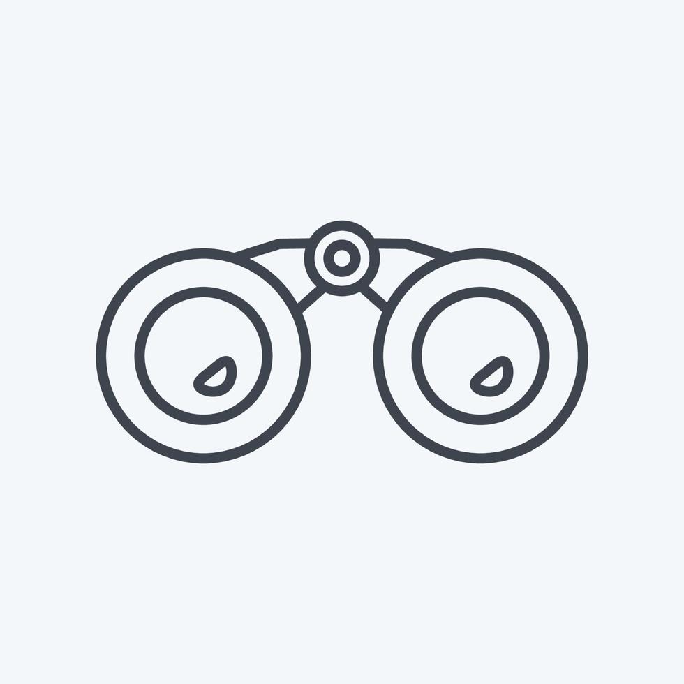 binoculares de icono - estilo de línea - ilustración simple, trazo editable vector