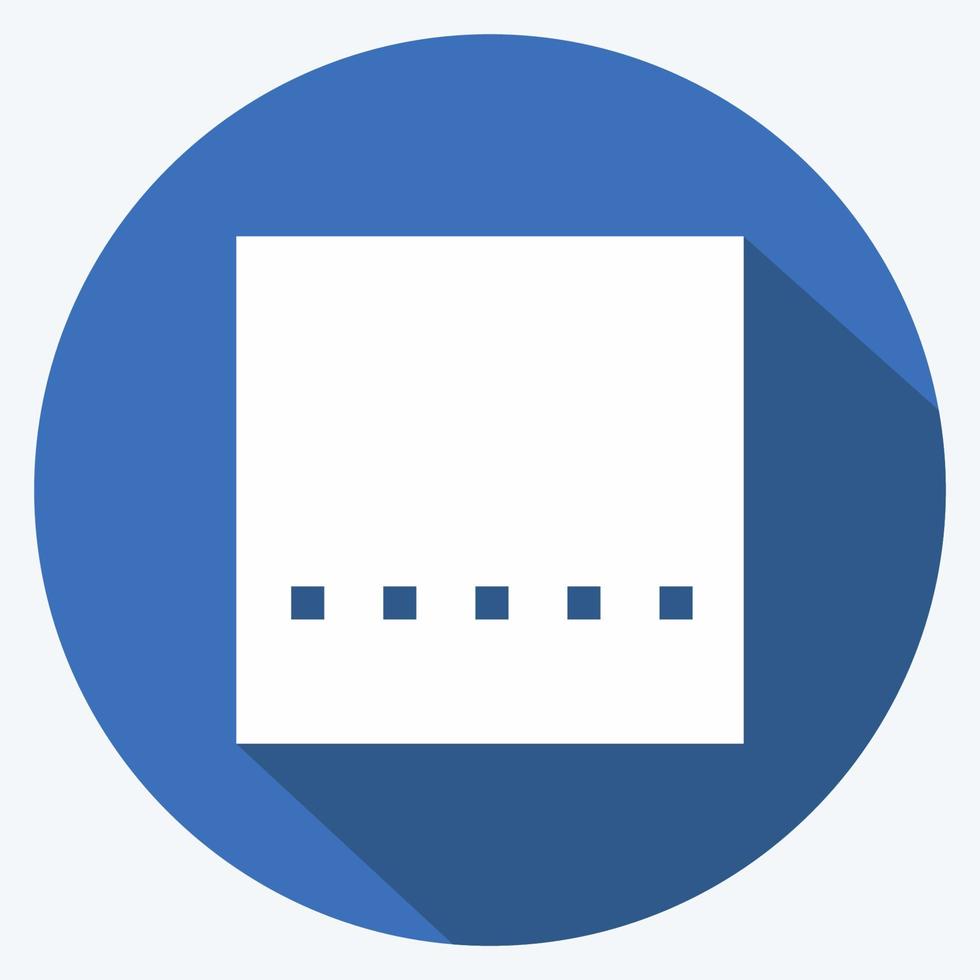 Icon Crop Original - Long Shadow Style - Simple illustration,Editable stroke vector