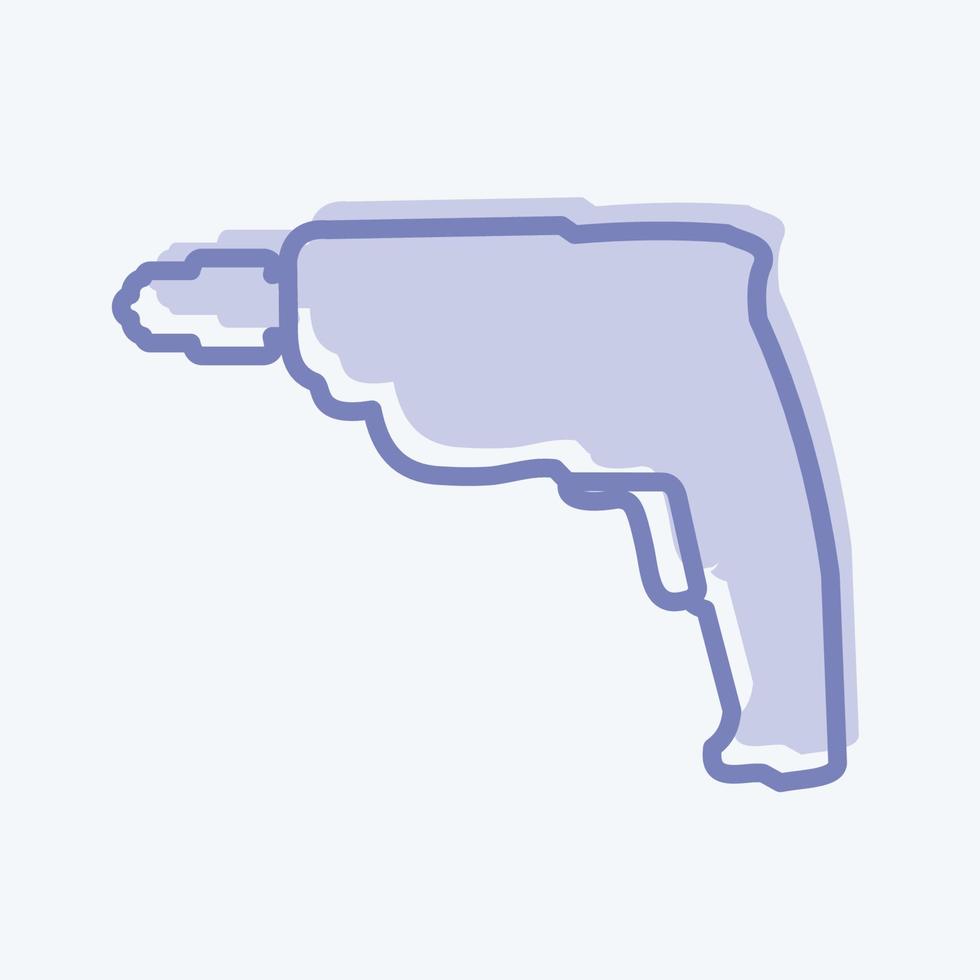 Icon Drill Machine - Two Tone Style - Simple illustration,Editable stroke vector