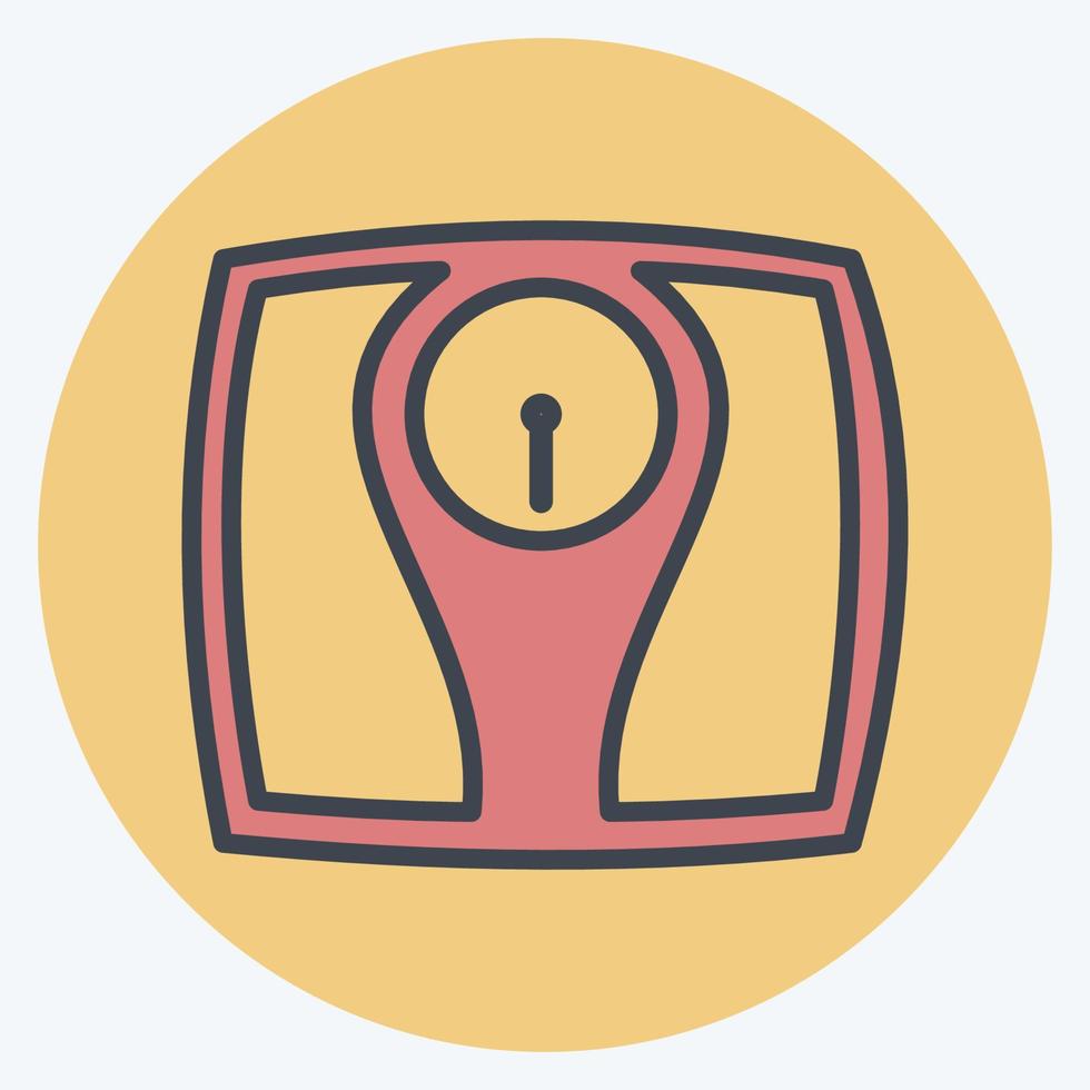 Icon Weighing Machine - Color Mate Style - Simple illustration,Editable stroke vector