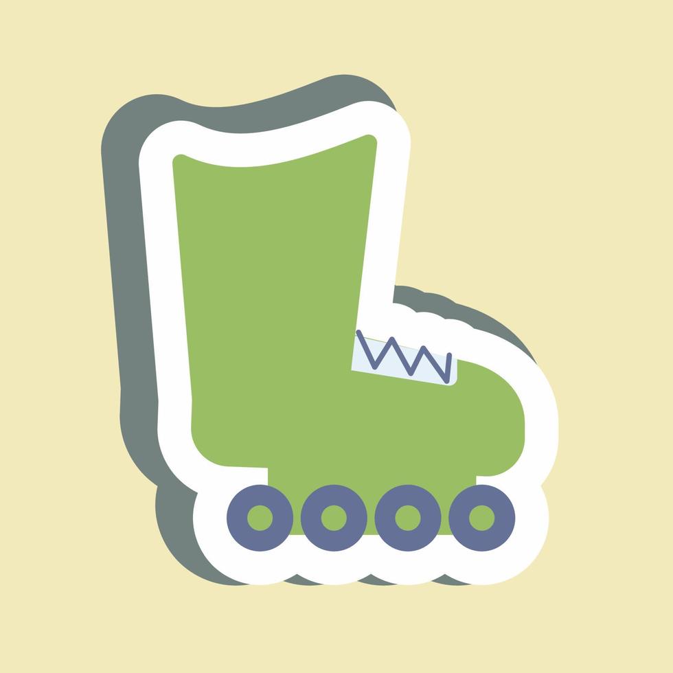 Sticker Skates - Simple illustration,Editable stroke vector