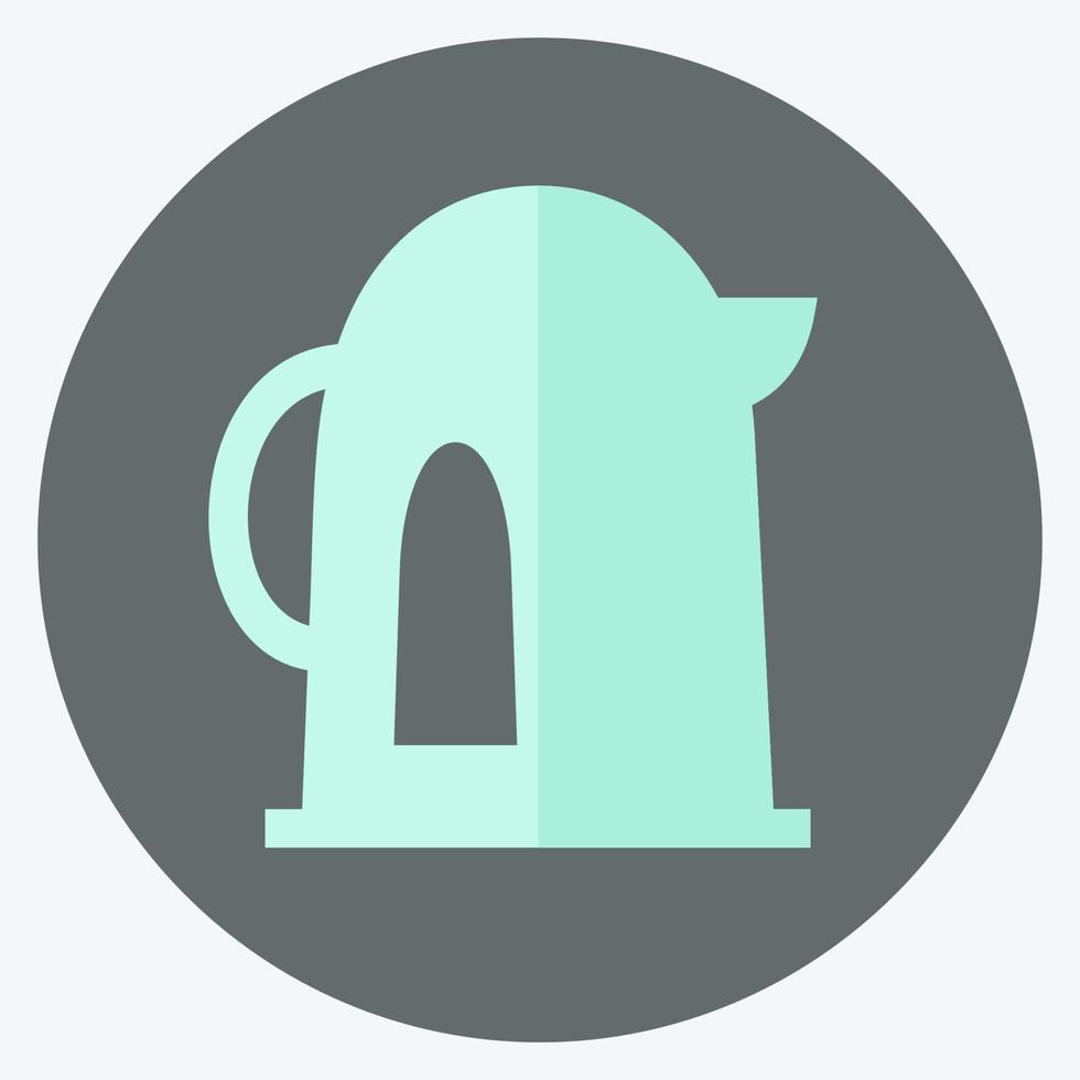 Icon Kettle - Flat Style - Simple illustration,Editable stroke vector