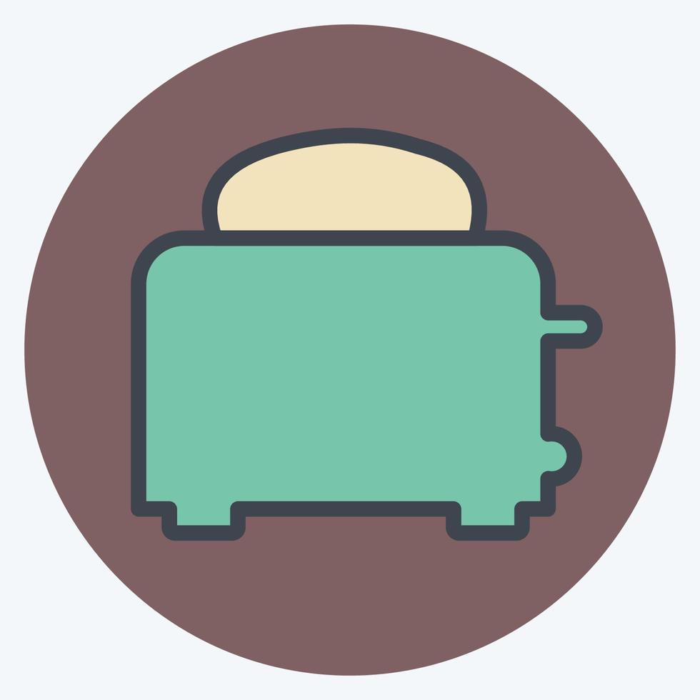 Icon Toaster - Color Mate Style - Simple illustration,Editable stroke vector