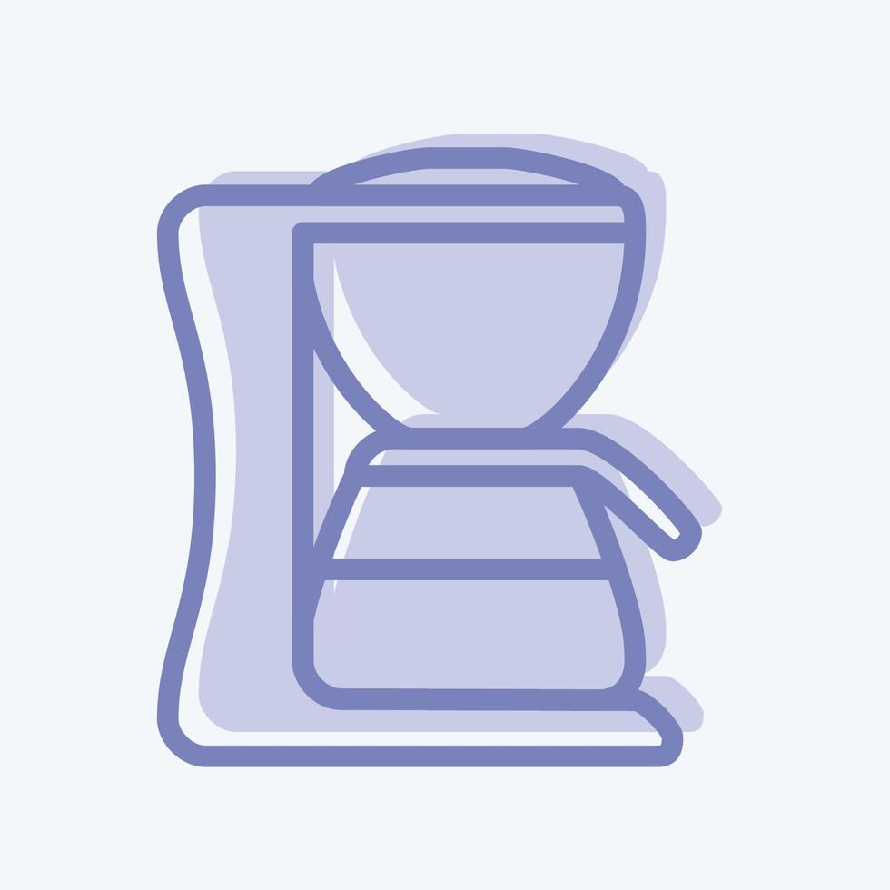 máquina de café de iconos - estilo de dos tonos - ilustración simple, trazo editable vector