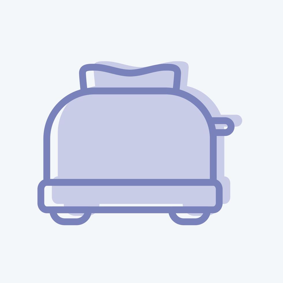 tostadora de iconos - estilo de dos tonos - ilustración simple, trazo editable vector