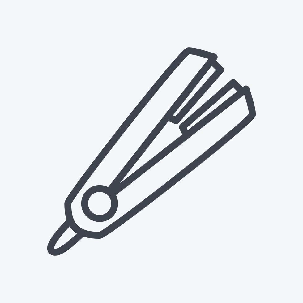 plancha de pelo de icono - estilo de línea - ilustración simple, trazo editable vector