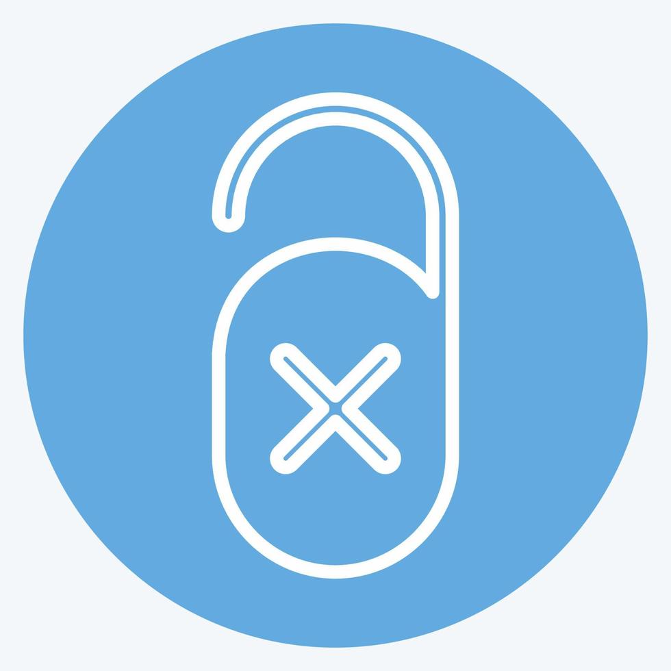 Icon Do not Disturb - Blue Eyes Style - Simple illustration,Editable stroke vector