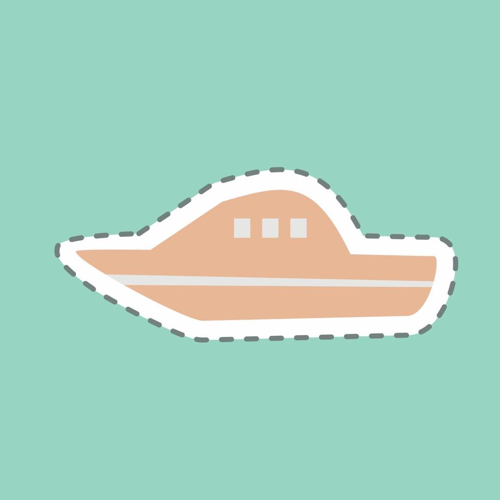Sticker Boat - Line Cut - Simple illustration,Editable stroke vector