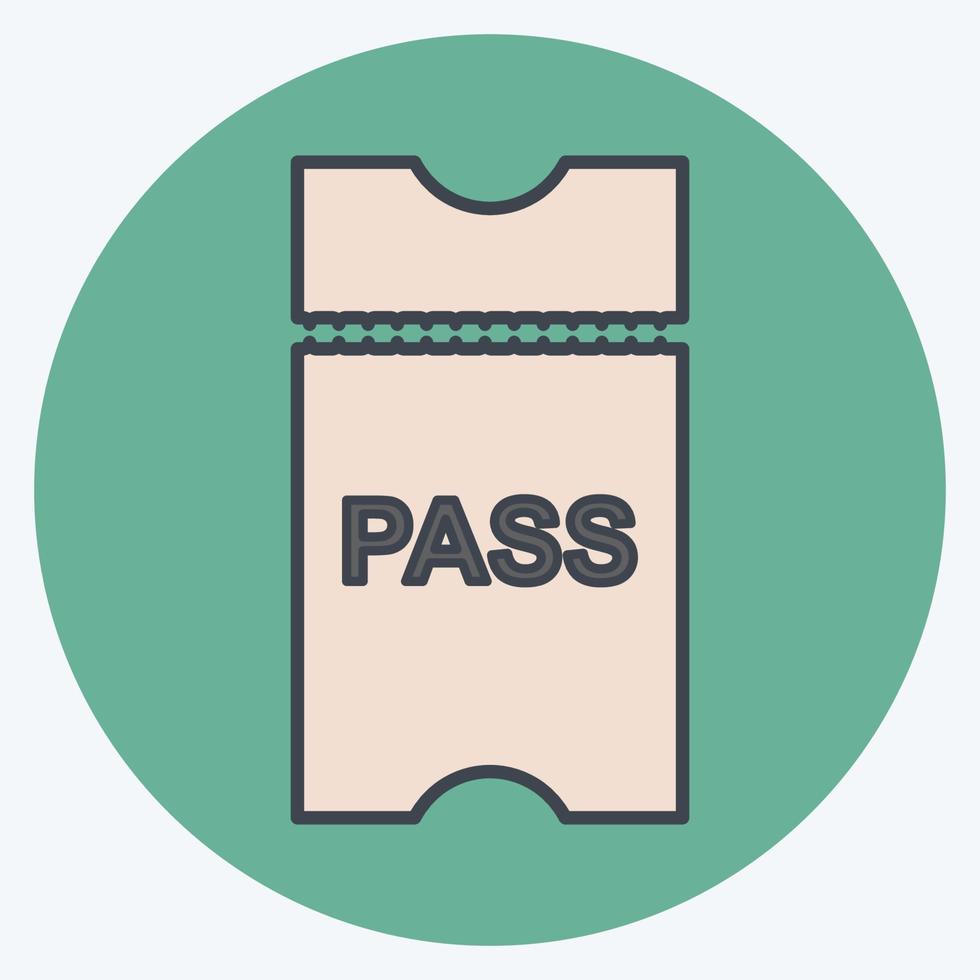 Icon Passes - Color Mate Style - Simple illustration,Editable stroke vector