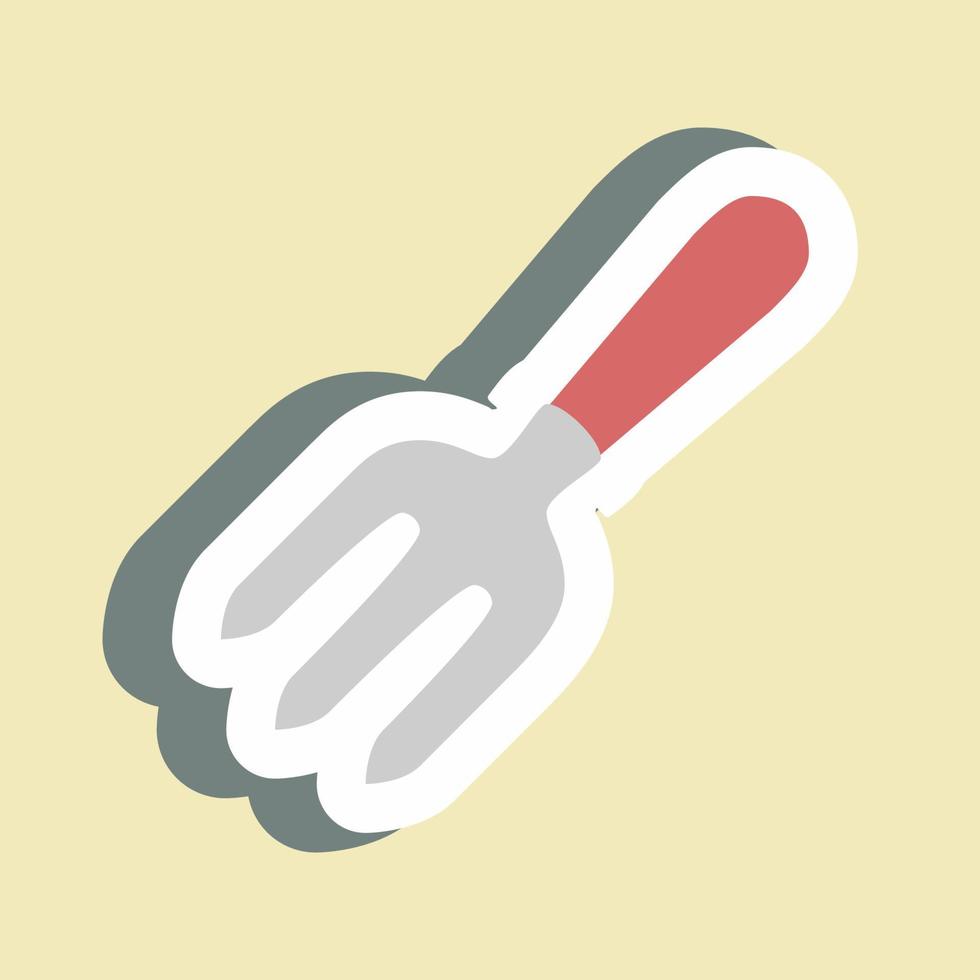 Sticker Garden Fork - Simple illustration,Editable stroke vector