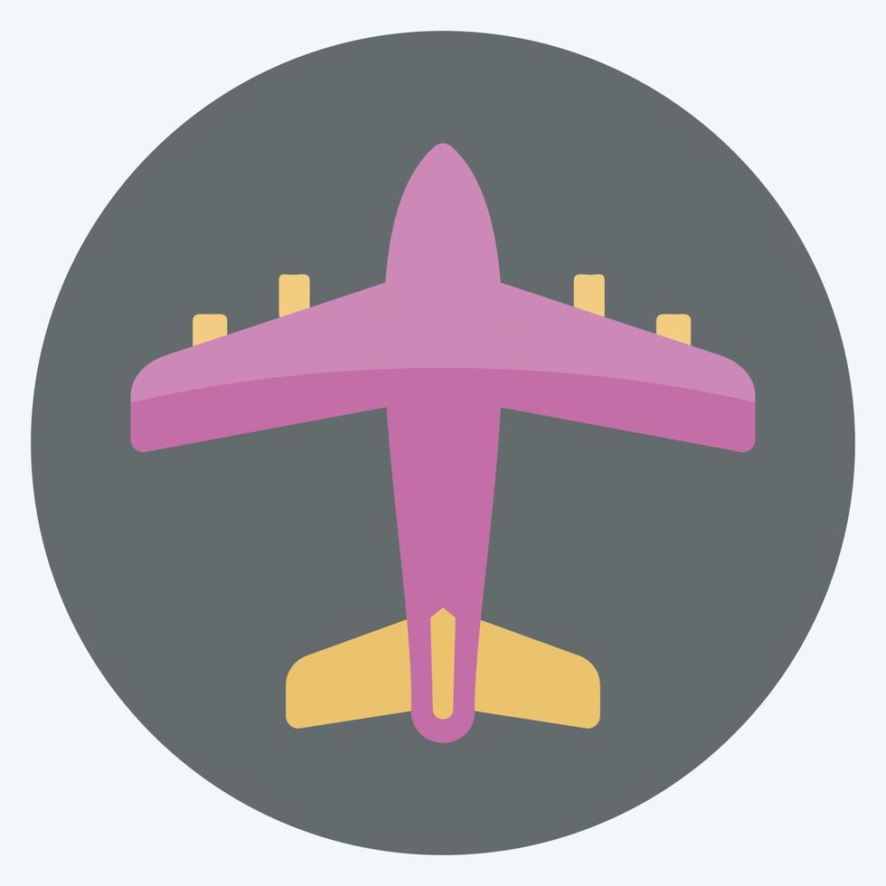 Icon Aeroplane - Flat Style - Simple illustration,Editable stroke vector