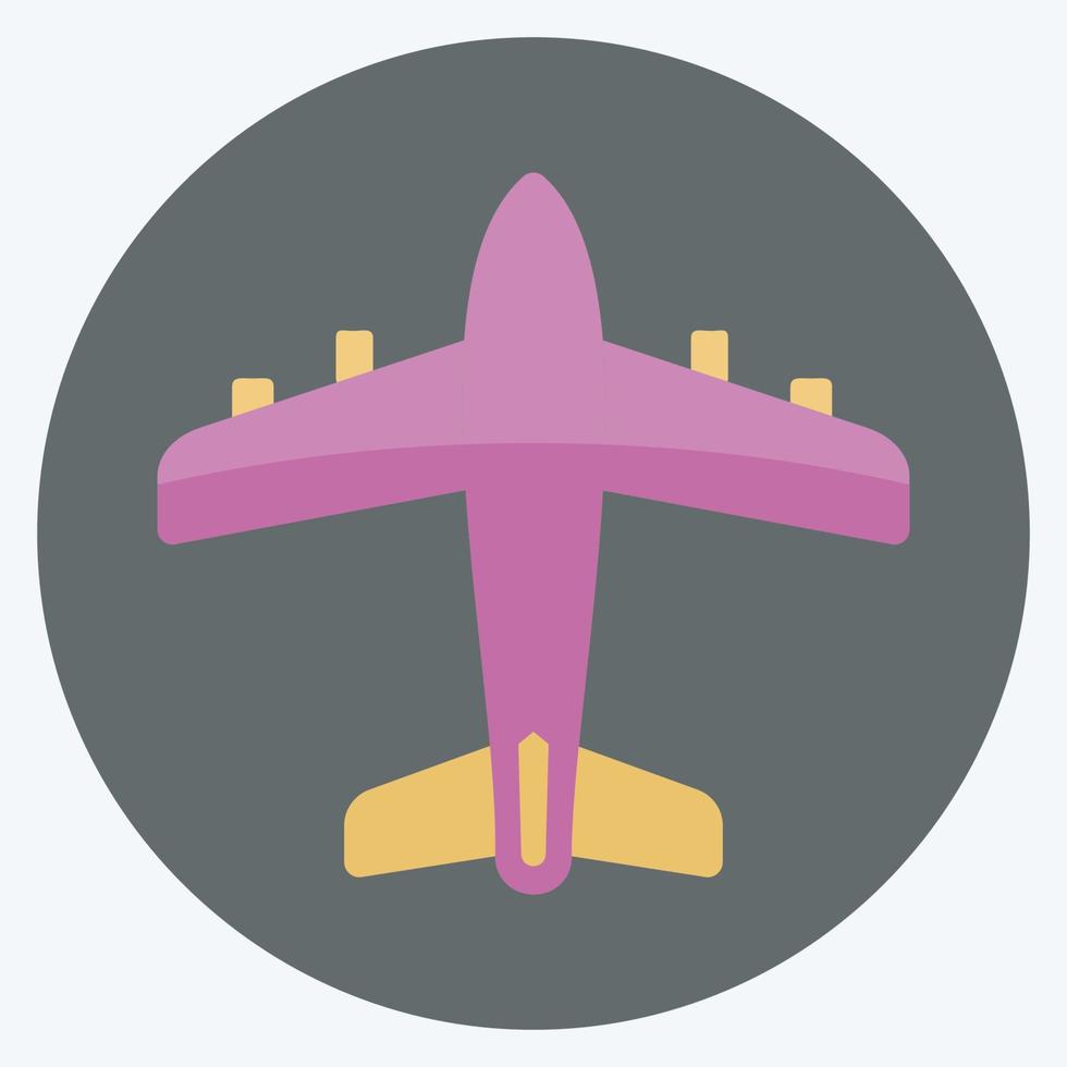 Icon Aeroplane - Flat Style - Simple illustration,Editable stroke vector