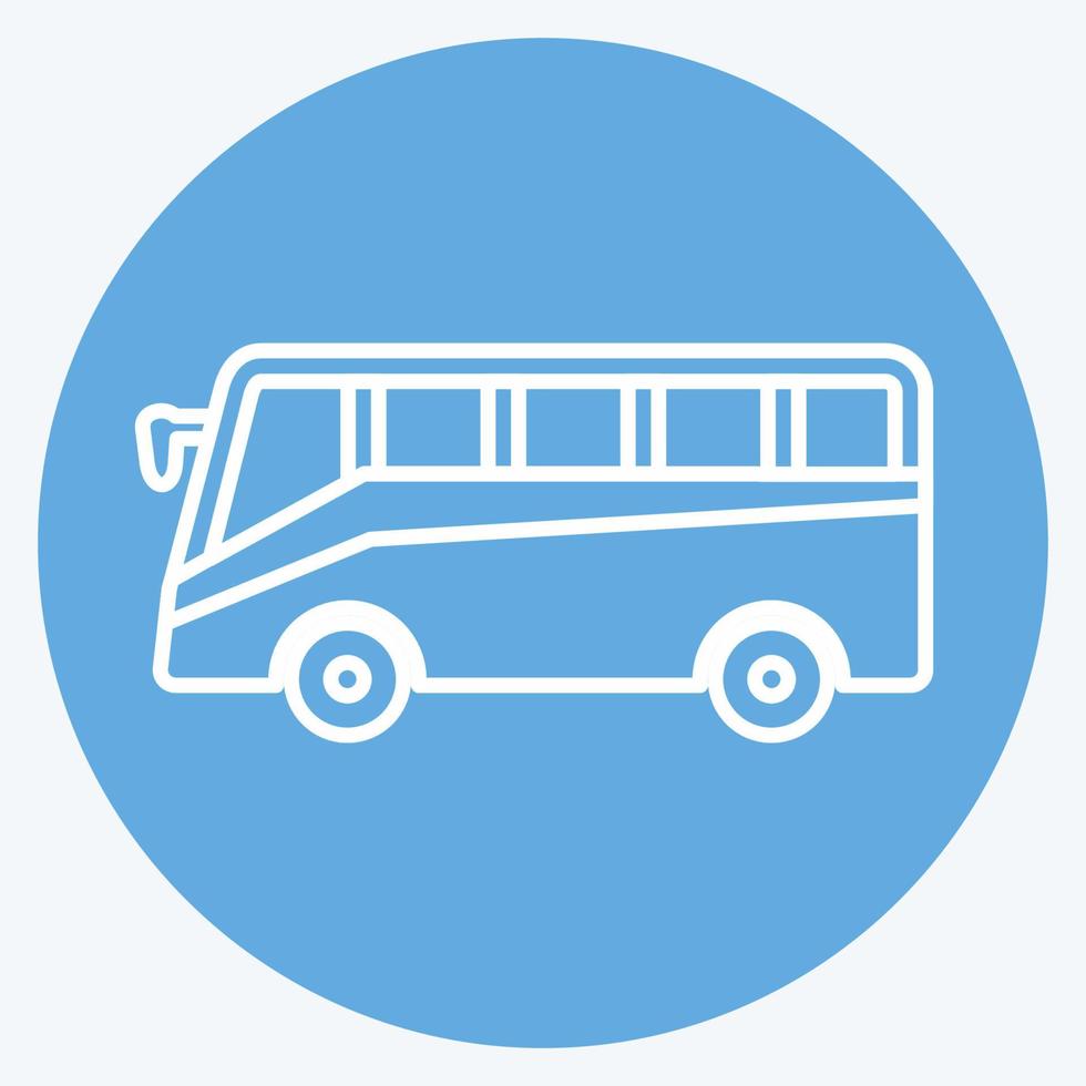 bus de icono - estilo de ojos azules - ilustración simple, trazo editable vector