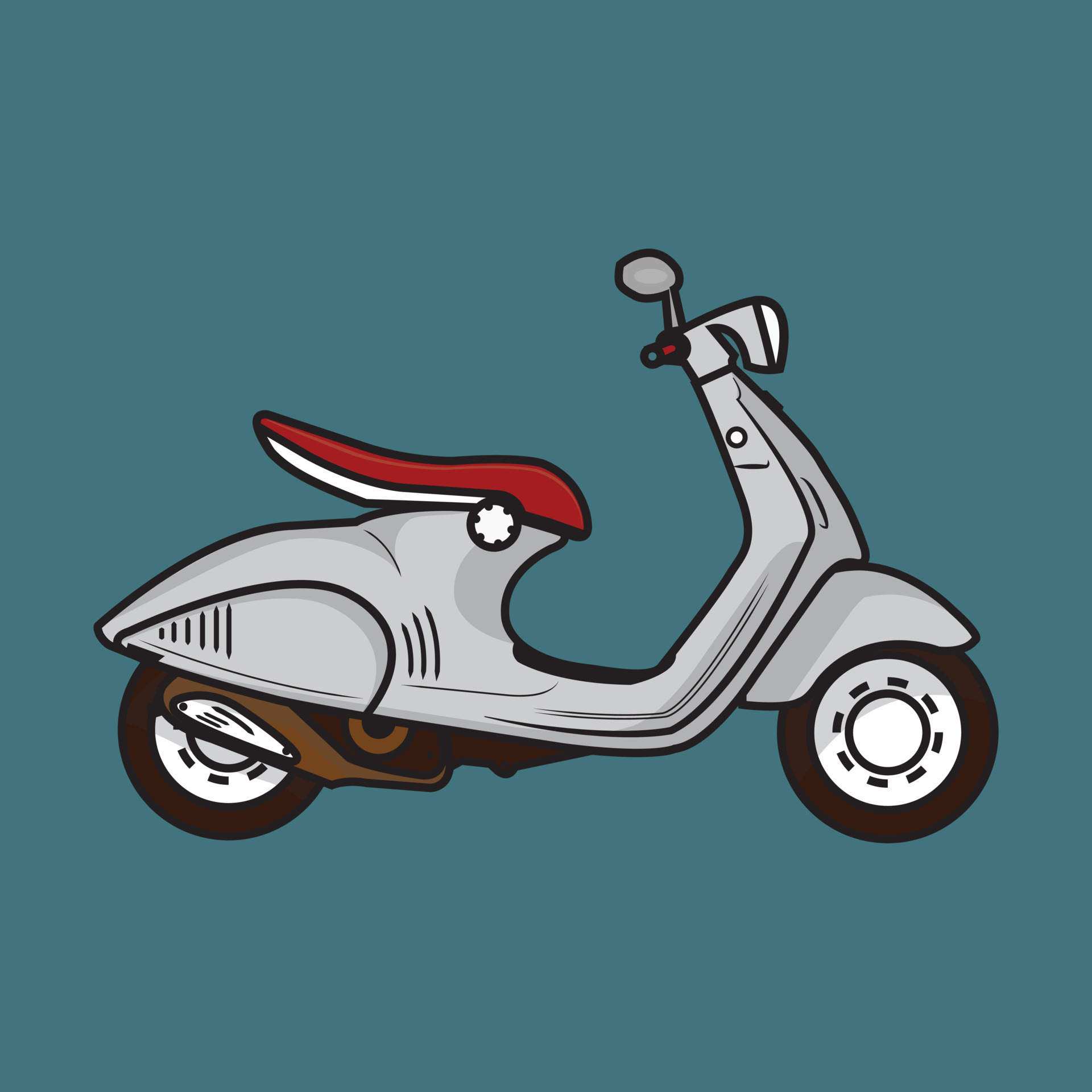 concept trip drive travel bike scooter cycle motorcycle summer transport  car speed retro classic art go wallpaper background logo vector set design  italy cartoon cool lines illustration white icon 4683459 Vector Art