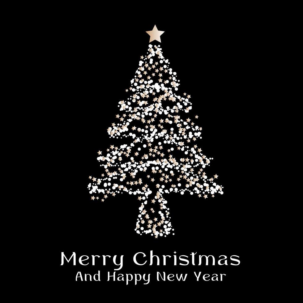 Christmas tree and new year greetings with tree vector