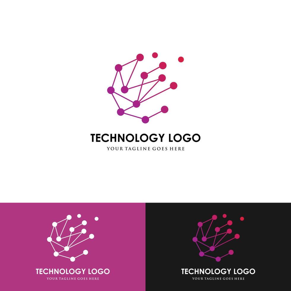 plantilla de logotipo vectorial para identidad corporativa. signo de chip abstracto. red, ilustración del concepto de tecnología de Internet. elemento de diseño vector