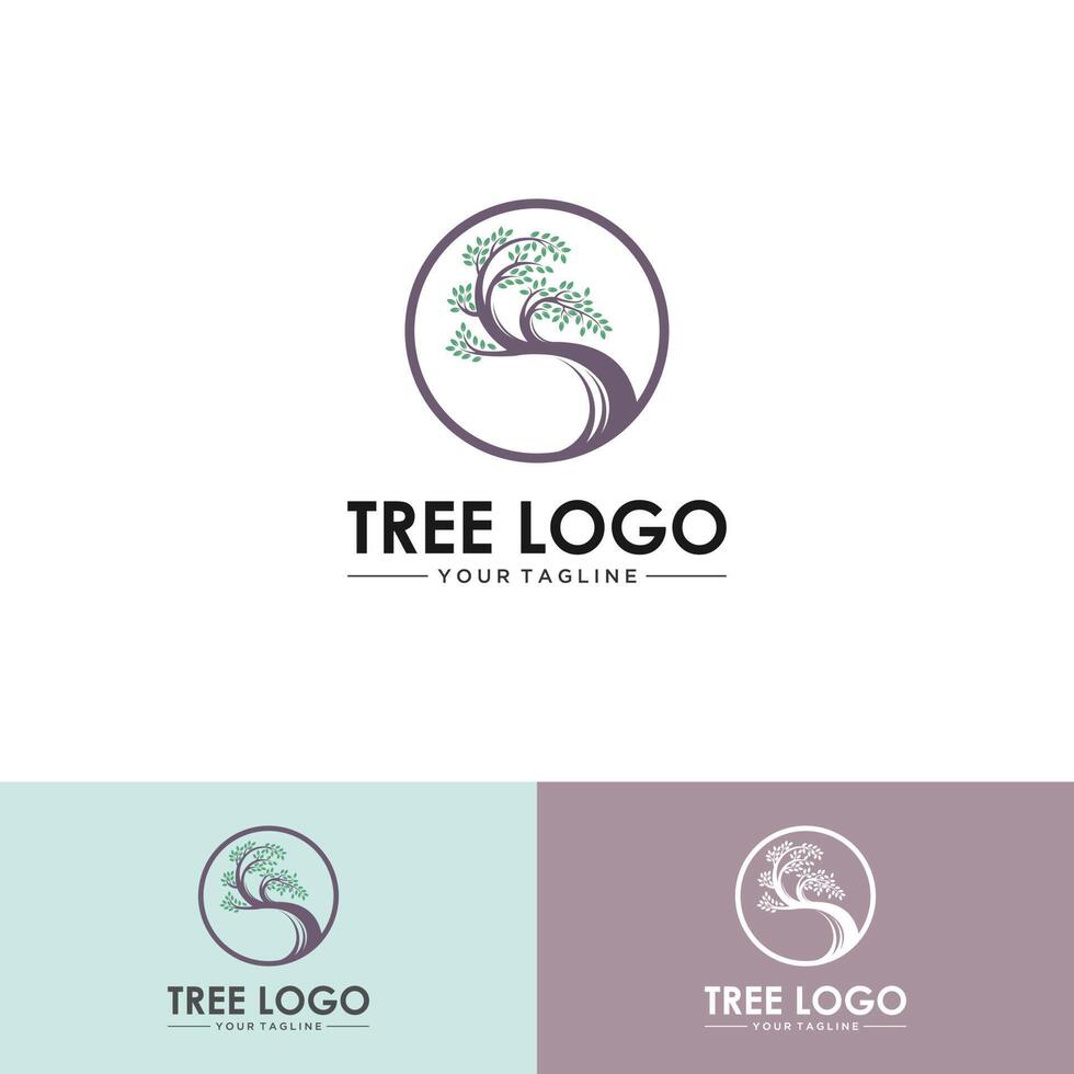 icono de vector de árbol. diseño de logotipo de ilustración de vector de árboles de naturaleza