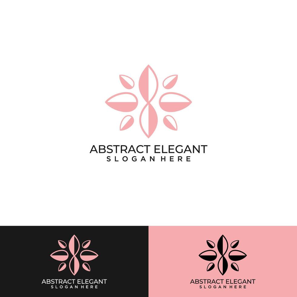 Abstract elegant flower logo icon vector design. Universal creative premium symbol. Graceful jewel vector sign.