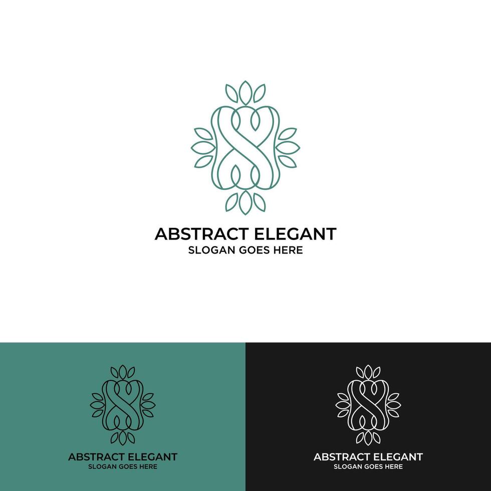 Abstract elegant flower logo icon vector design. Universal creative premium symbol. Graceful jewel vector sign.