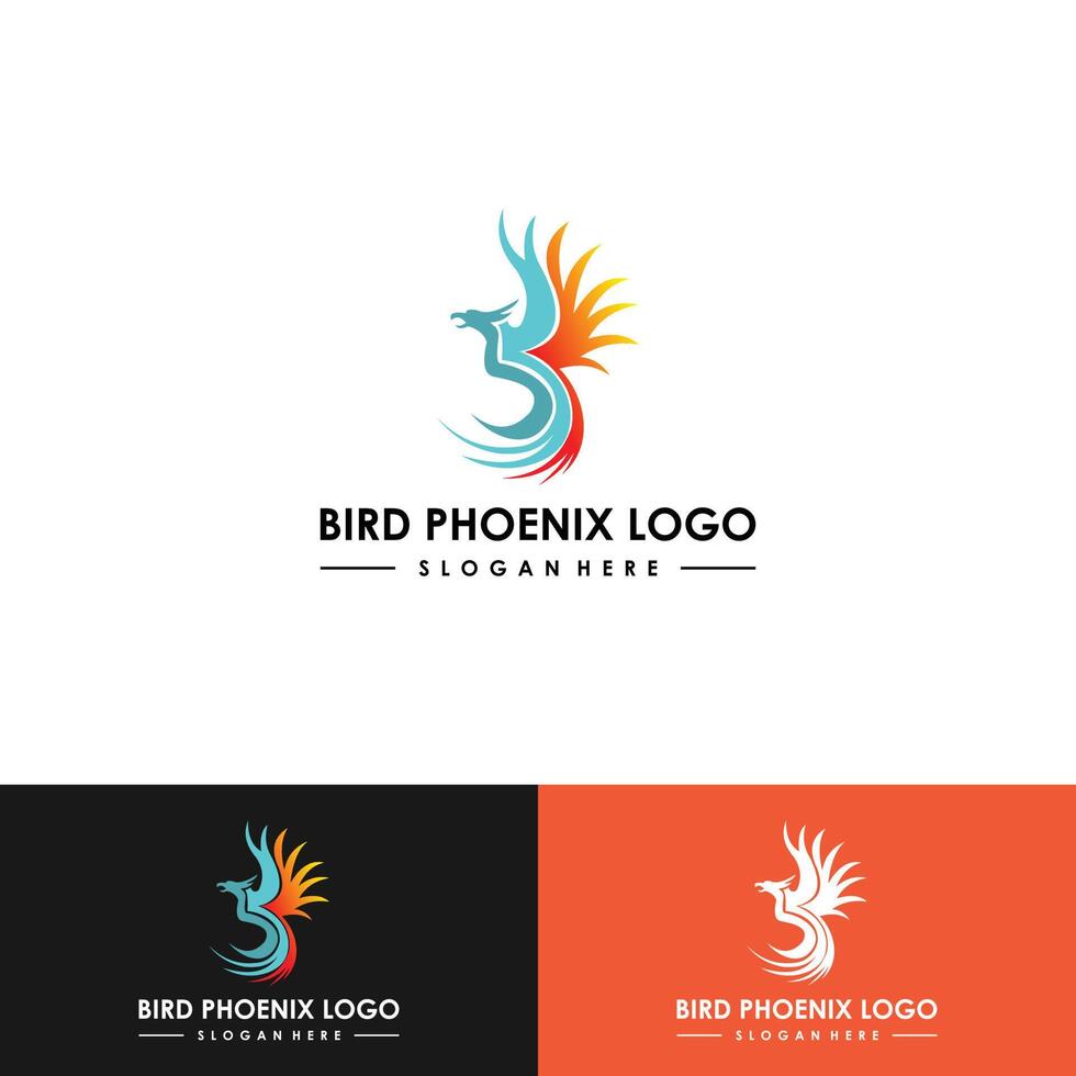 Phoenix logo desain Template. Ilustrasi Vektor vector