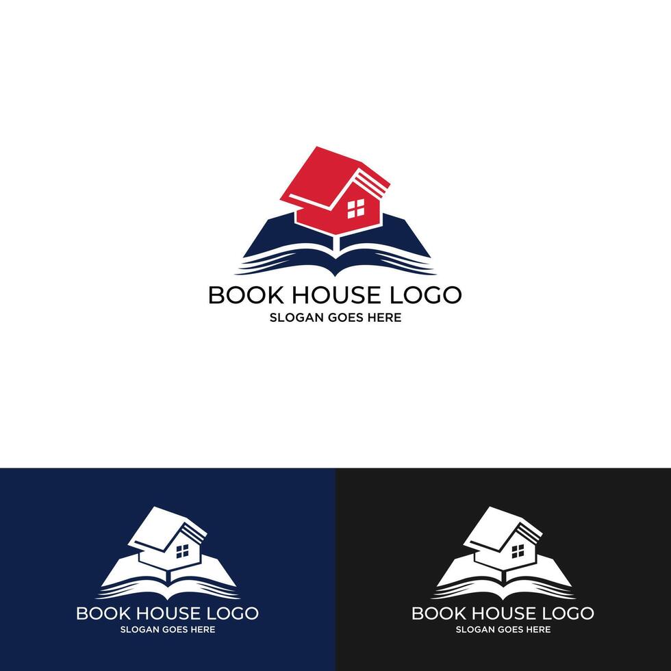 Logo design the house combined with books symbolizes the library. You