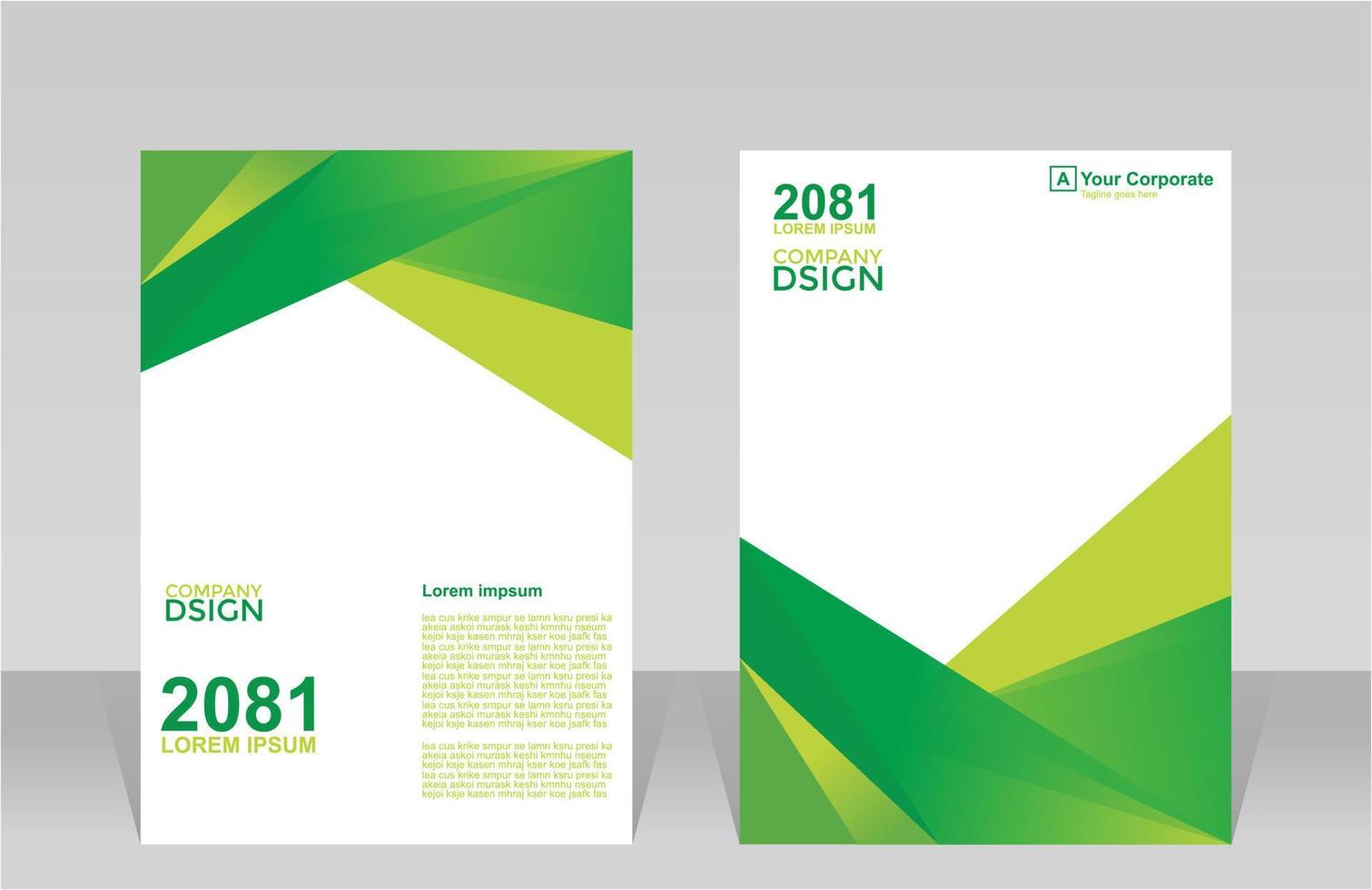Company Book Cover Modern Design Green Color Vector White Background ...