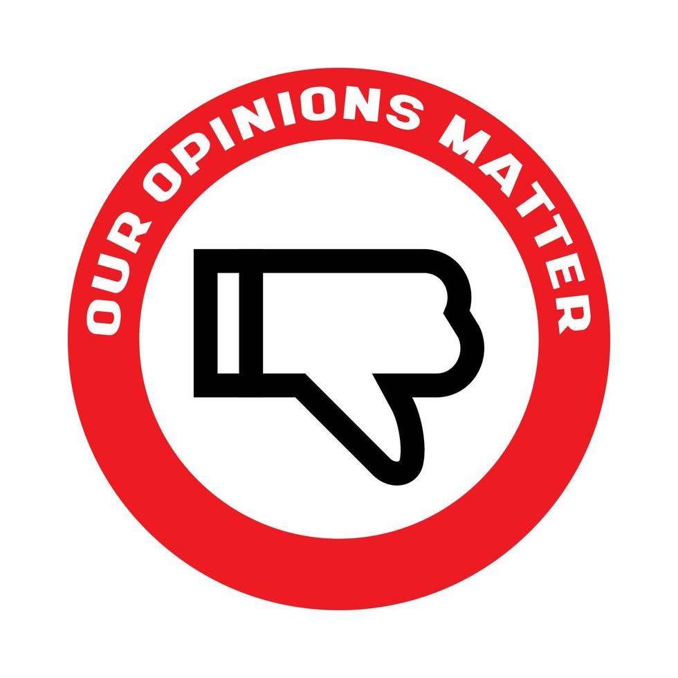 dislike sign with slogan concept of cancellation of dislikes in social media and community users protest vector