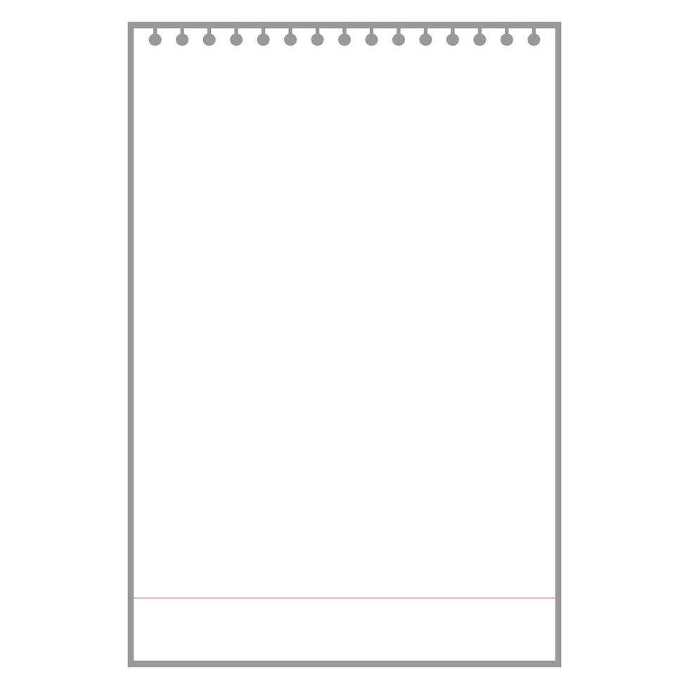 blank white notepad sheet for notes with ring holes vector