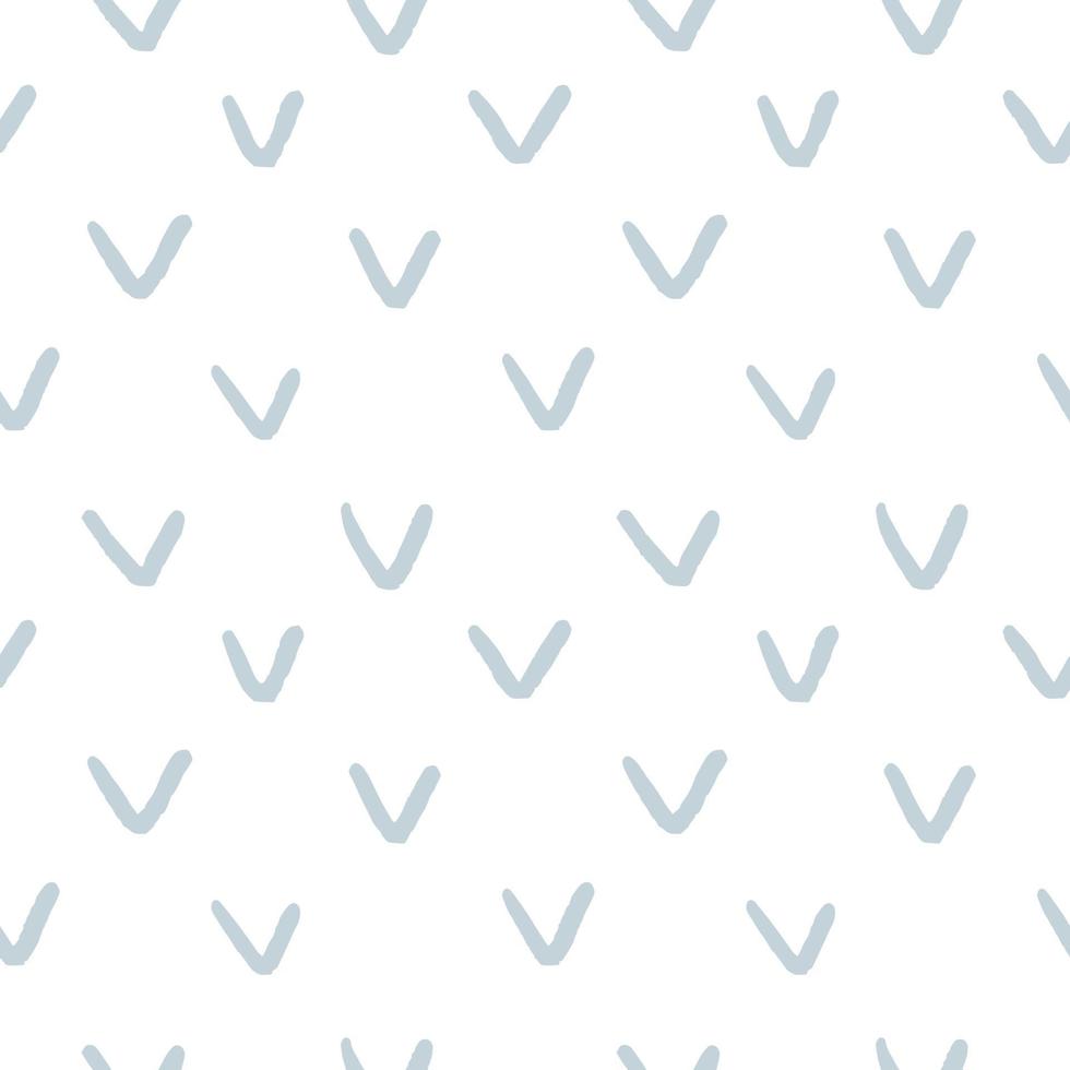 check mark hand drawn minimalist seamless pattern soft blue color vector