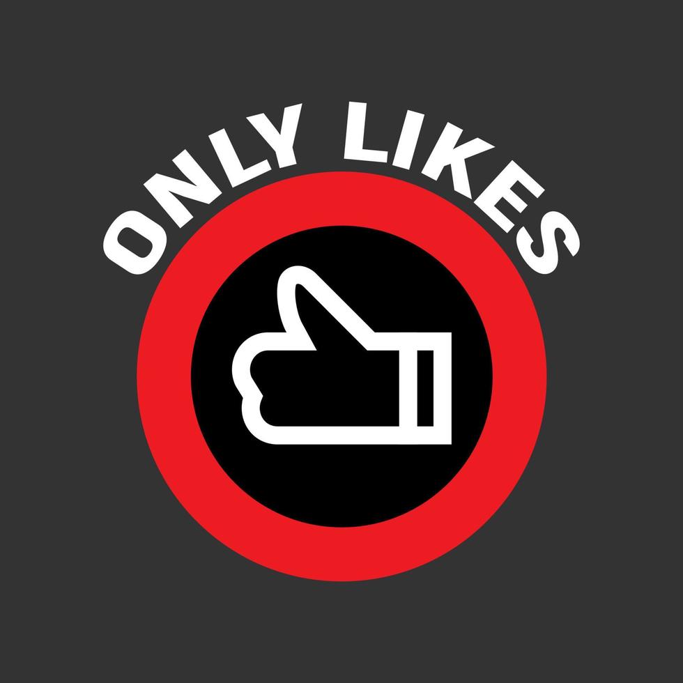 like hand gesture in red circle with slogan, internet communication free of negativity and bullying vector