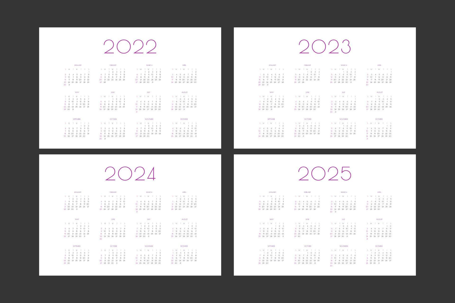 2022 2023 2025 2025 calendario plantilla de horario individual en