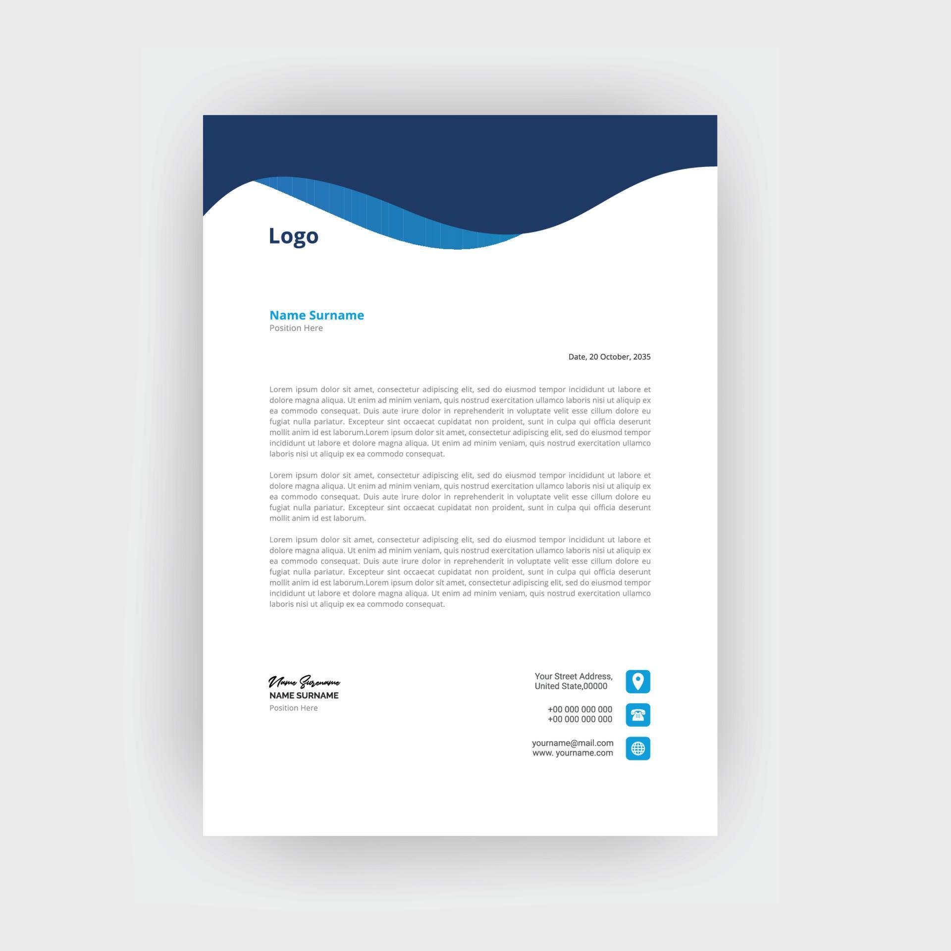 Elegant letterhead template design Free Vector 4683990 Vector Art at