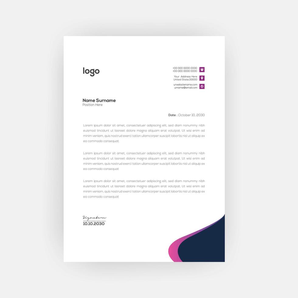 Elegant letterhead template design  Free Vector