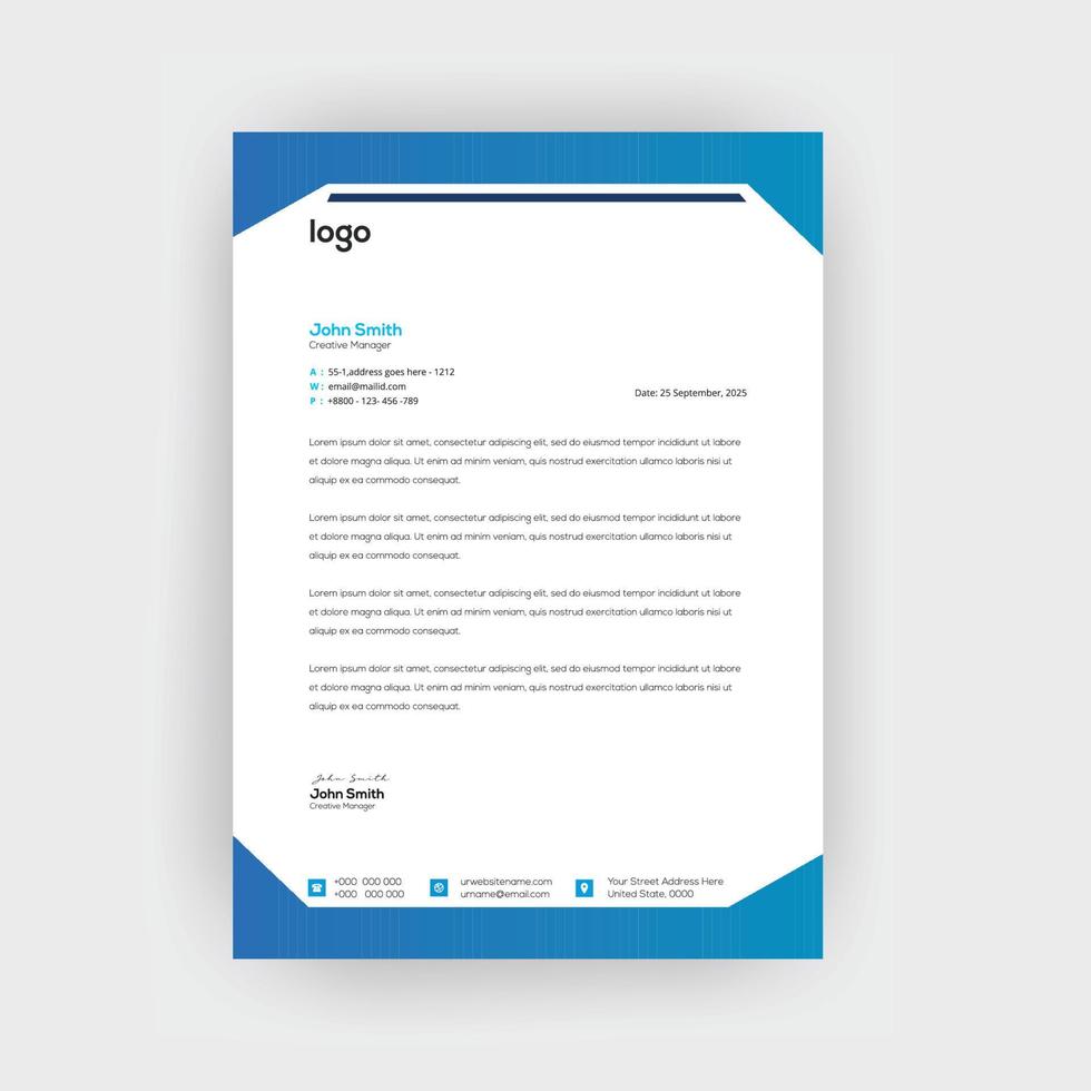 Elegant letterhead template design  Free Vector