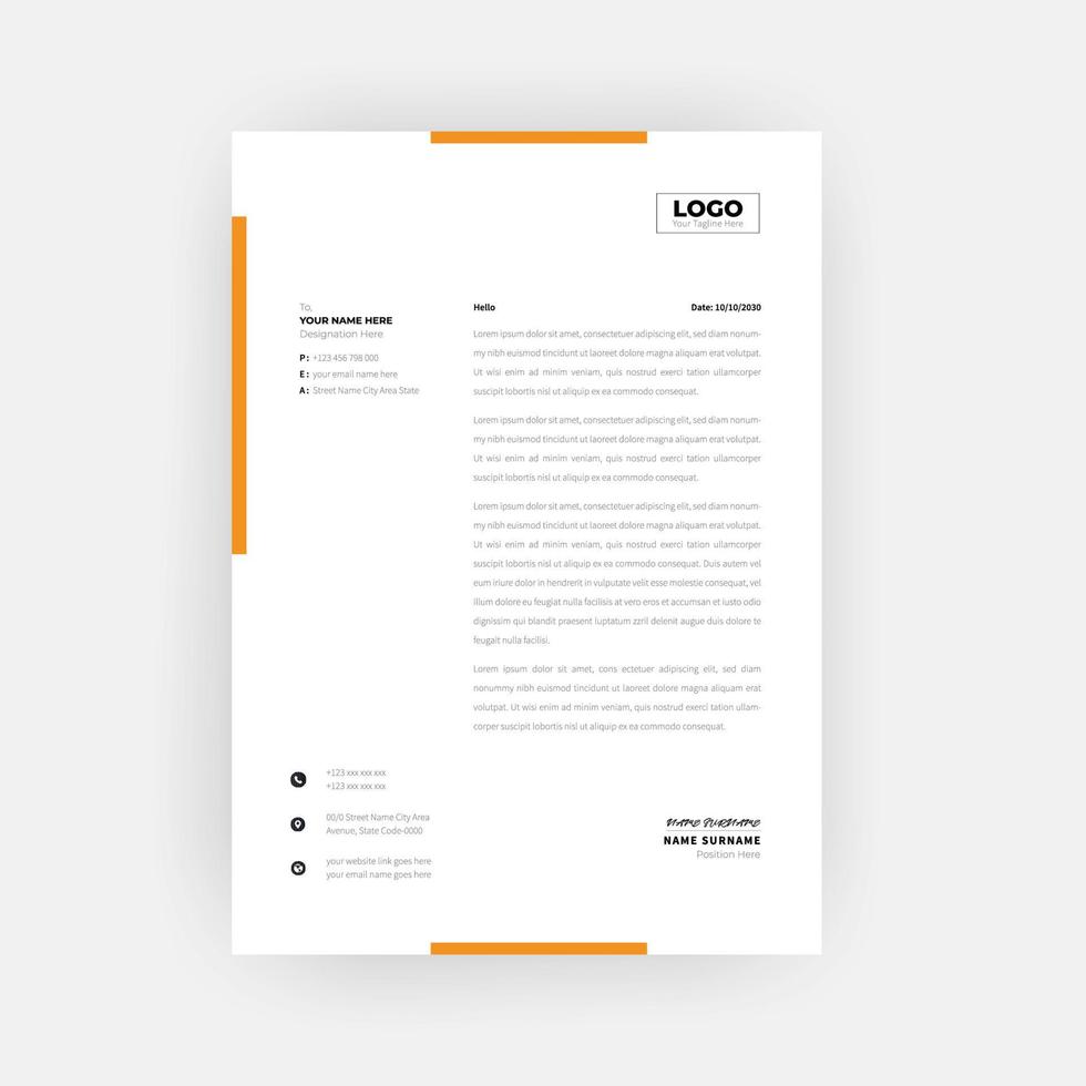 Elegant letterhead template design  Free Vector