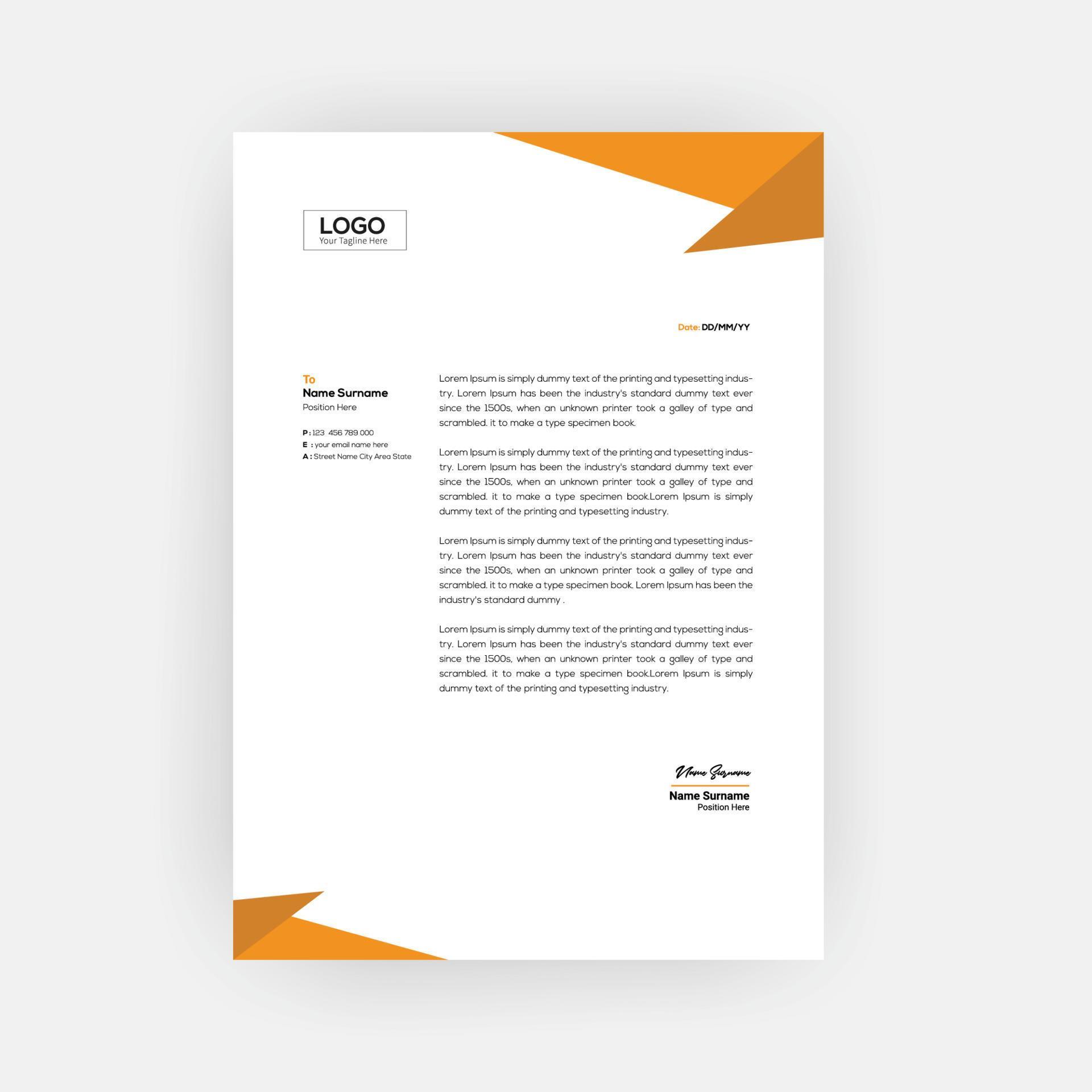 Elegant letterhead template design Free Vector 4684059 Vector Art at