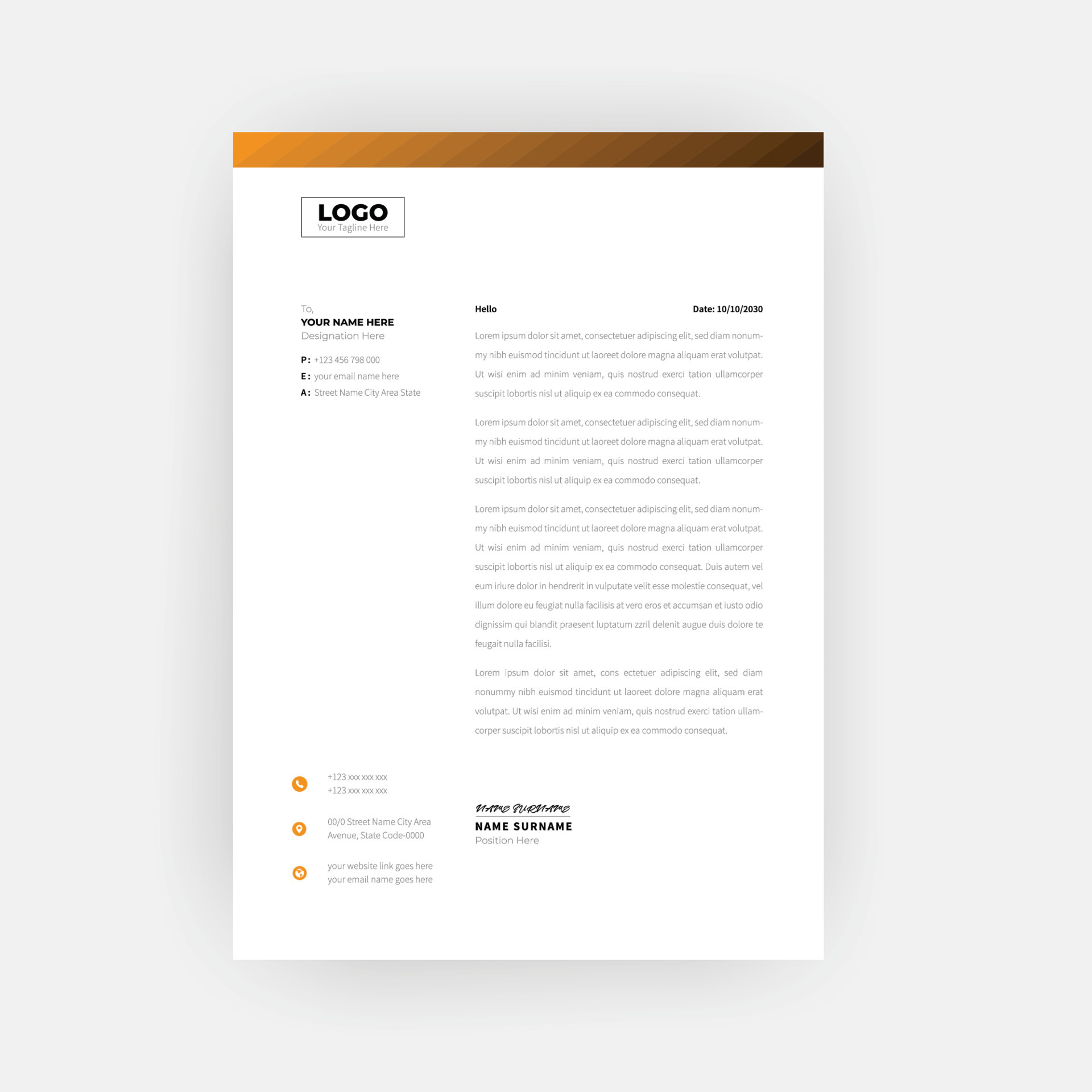 Elegant letterhead template design Free Vector 4684061 Vector Art at