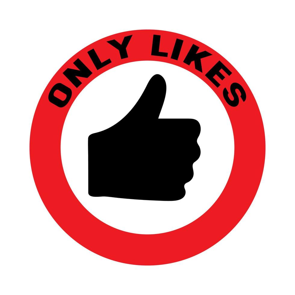 like hand gesture in red circle with slogan, internet communication free of negativity and bullying vector