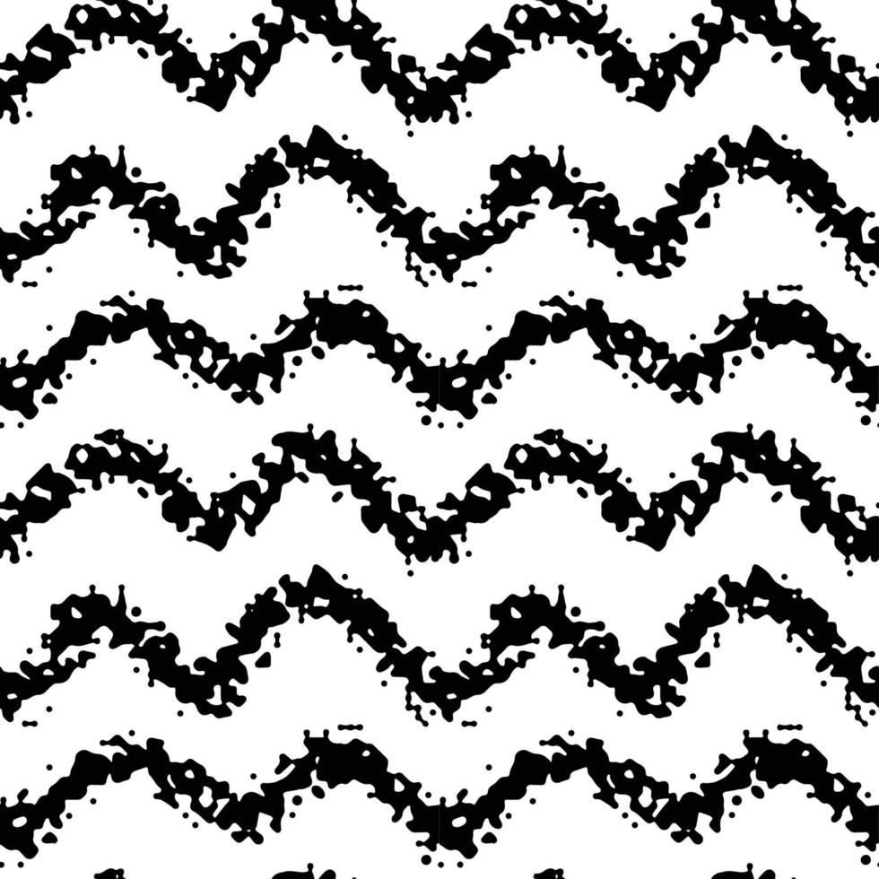 chevron línea en zigzag blanco y negro dibujado a mano trazo de pincel de tinta simple de patrones sin fisuras. ilustración vectorial para el fondo, tela de ropa de cama, papel de regalo, álbum de recortes vector