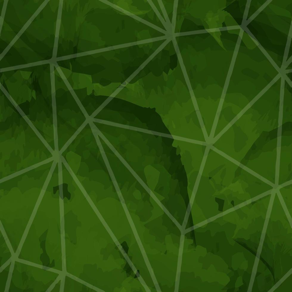 green seamless pattern with watercolor stains and polygonal line triangles, endless vector background