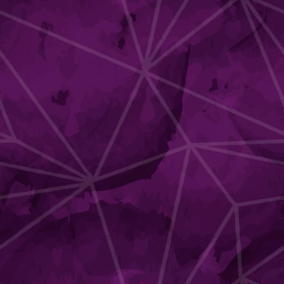 purple lavender seamless pattern with watercolor stains and polygonal line triangles, endless vector background