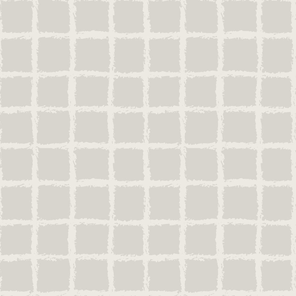 plaid checkered hand drawn seamless pattern light gray delicate color vector